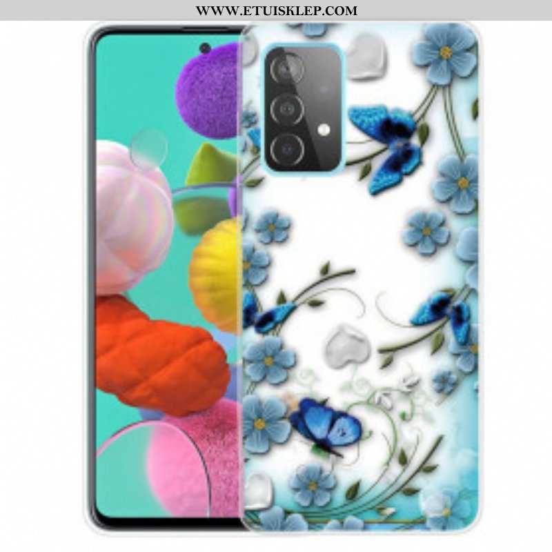 Etui do Samsung Galaxy A52 4G / A52 5G / A52s 5G Retro Motyle I Kwiaty